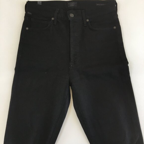 Citizen of Humanity Olivia Highrise Slim Ankle Button Fly Black Jeans 26 - Picture 2 of 10
